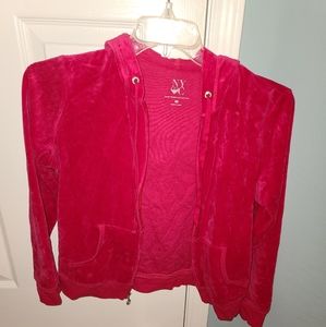 Hot Pink Velour NY&Co Zip Sweatshirt